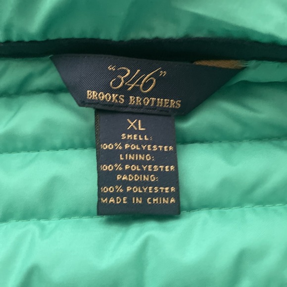 Brooks Brothers "346" Green Quilted Puffer Vest Lightweight Womens XL - Picture 8 of 11